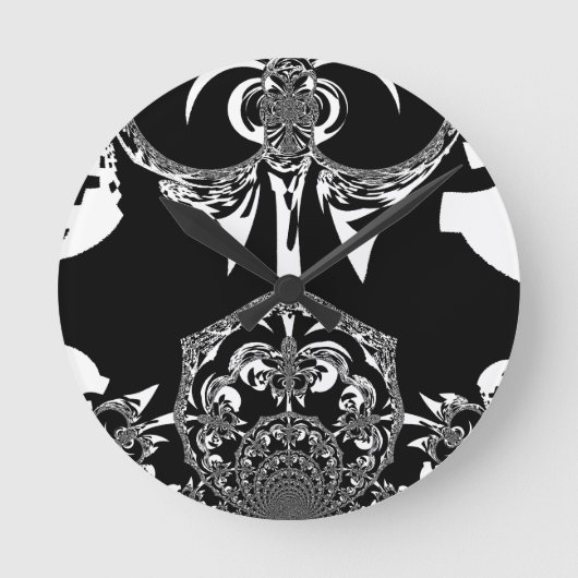 Horloge Ronde Art noir et blanc africain (Recto)