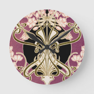 Horloge Ronde Art Nouveau pattern #2