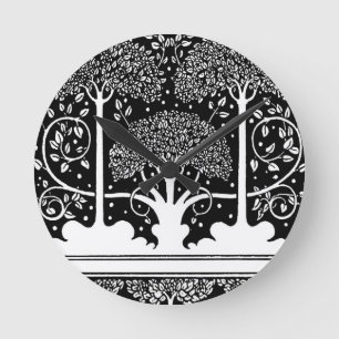 Horloge Ronde Art Nouveau Tree Beardsley Motif