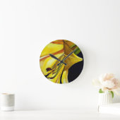 Horloge Ronde Art original de Lys doré jaune (Maison)
