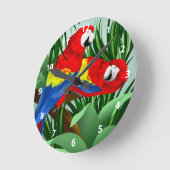 Horloge Ronde Art Scarlet Macaw (Angle)