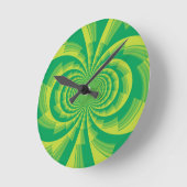 Horloge Ronde Art Vert Psychédélique (Angle)