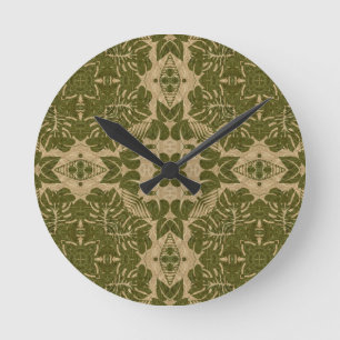 Horloge Ronde Art vintage damask pattern