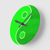 Horloge Ronde Art Yin Yang Vert (Angle)