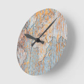 Horloge Ronde Artistic wooden world map (Angle)