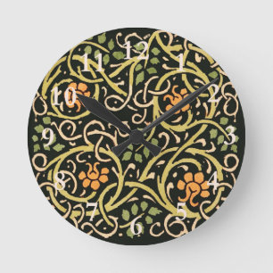 Horloge Ronde Arts et artisanat vintage motif floral Roycroft
