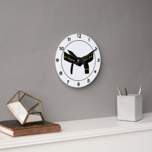 Horloge Ronde Arts martiaux 1er degré Ceinture noire
