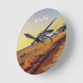 Horloge Ronde Aruba Divi Divi Trees (Angle)