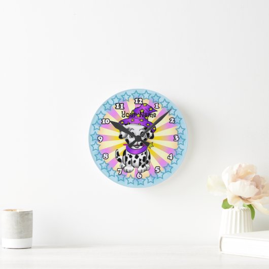 Horloge Ronde Assistant de fée de chien (Maison)