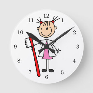 Horloge Ronde Assistant dentaire avec brosse à dents