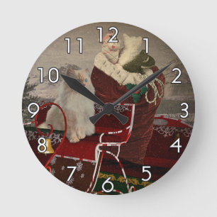 Horloge Ronde Assistant père Noël