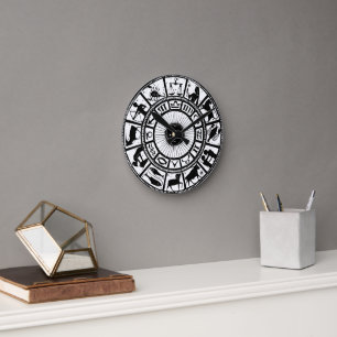 Horloge Ronde Astrologie vintage Roue Zodiaque