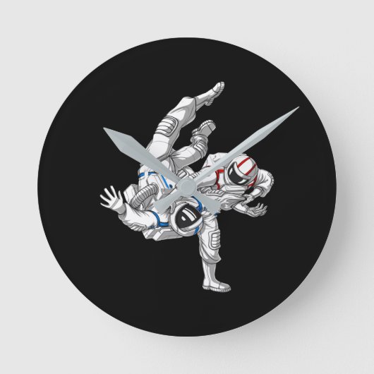 Horloge Ronde Astronautes de Jiu-Jitsu (Recto)