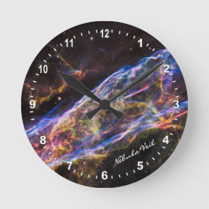 Horloge Ronde Astronomie & Nebula Voile Horloge, Hubble / Galaxi