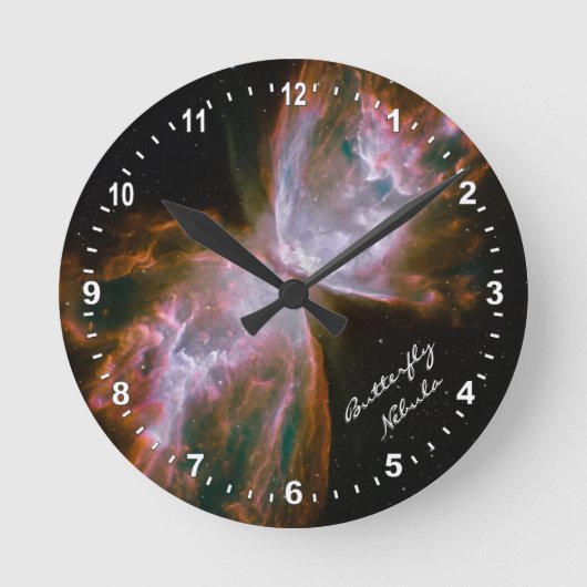 Horloge Ronde Astronomy & Butterfly Nebula Clock, Hubble /Galaxy (Recto)