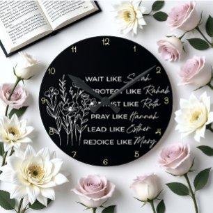 Horloge Ronde Attendez comme Sarah Vertus féminines chrétiennes