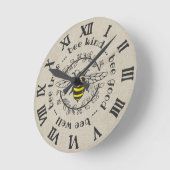 Horloge Ronde Attitudes des abeilles (Angle)