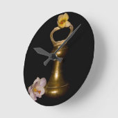 Horloge Ronde Attraction florale (Angle)