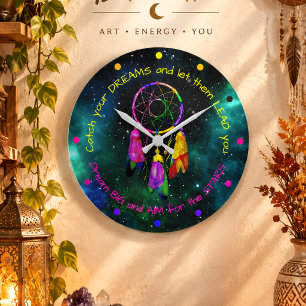 Horloge Ronde Attrape vos rêves attrape-rêves Boho Chic