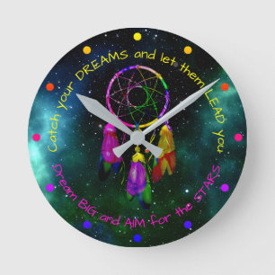 Horloge Ronde Attrape vos rêves attrape-rêves Boho Chic