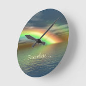 Horloge Ronde Au-dessus de l'arc-en-ciel (Angle)