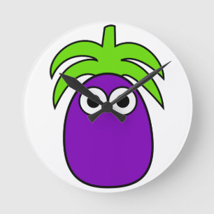 Horloge Ronde Aubergine