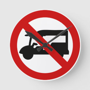 Horloge Ronde AUCUN TAXI Tuk-Tuk ⚠ Route de Thaïlande ⚠