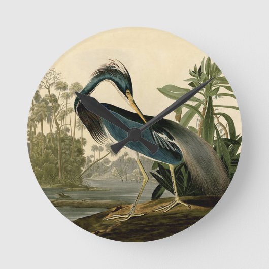 Horloge Ronde Audubon Louisiana Heron (Recto)