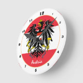 Horloge Ronde Austrian Flag, Eagle & Austria fashion /design (Angle)
