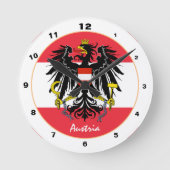 Horloge Ronde Austrian Flag, Eagle & Austria fashion /design (Recto)