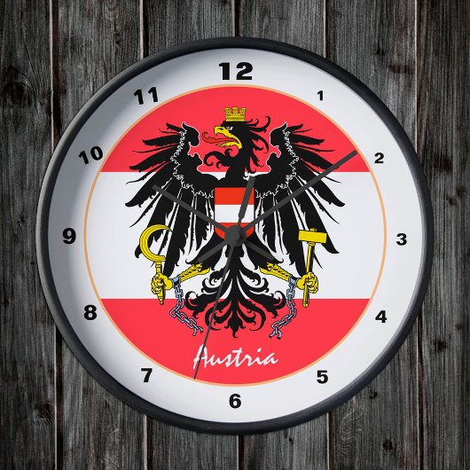 Horloge Ronde Austrian Flag, Eagle & Austria fashion /design