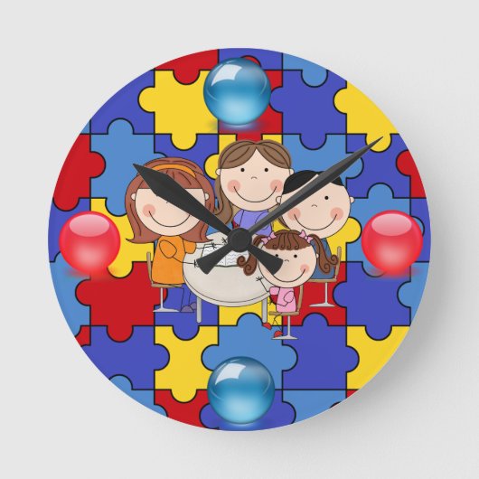 Horloge Ronde Autism Aware Clock 4 (Recto)