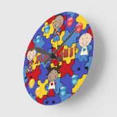 Horloge Ronde Autism Aware Clock 5 (Angle)
