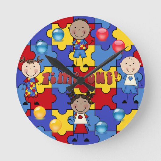 Horloge Ronde Autism Aware Clock 5 (Recto)