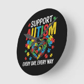 Horloge Ronde Autism awareness (Angle)
