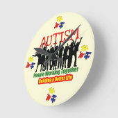 Horloge Ronde Autism round (Angle)