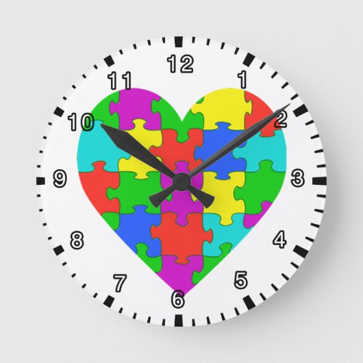 Horloge Ronde Autisme puzzle amour (Recto)