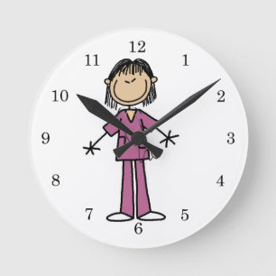 Horloge Ronde Autocollante asiatique femelle