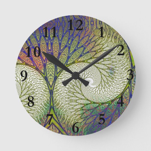 Horloge Ronde Autumn Fractal Tree (Recto)