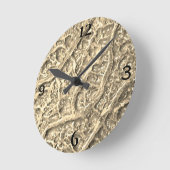 Horloge ronde avec impression de texture organique (Angle)