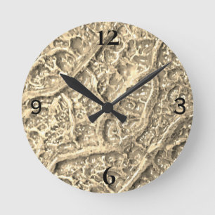 Horloge ronde avec impression de texture organique
