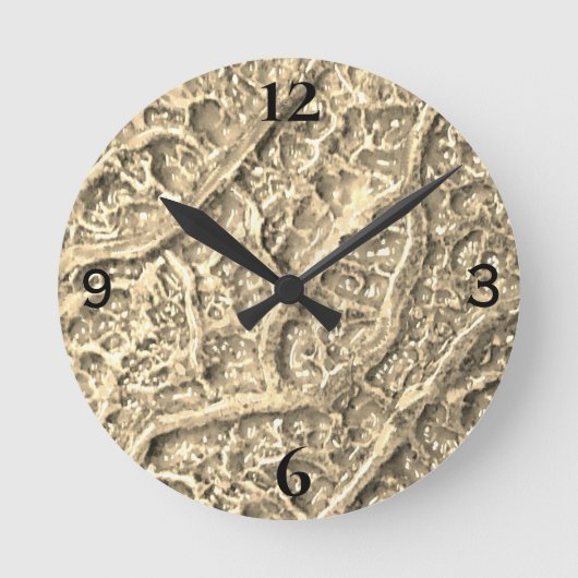 Horloge ronde avec impression de texture organique (Recto)