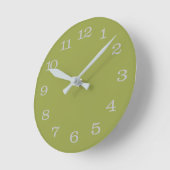 Horloge Ronde Avocado vert solide (Angle)