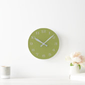 Horloge Ronde Avocado vert solide (Maison)