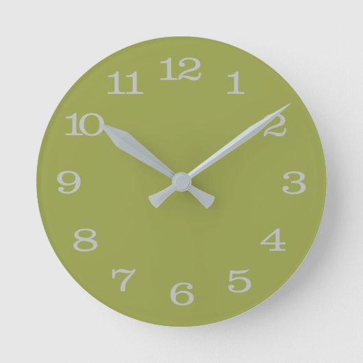 Horloge Ronde Avocado vert solide (Recto)