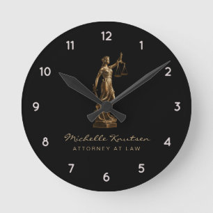 Horloge Ronde Avocat professionnel Procureur luxe Black Gold