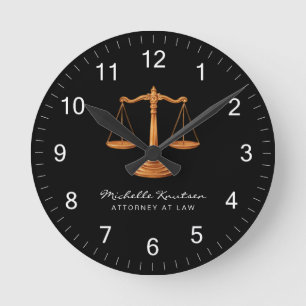 Horloge Ronde Avocat professionnel Procureur luxe Black Gold