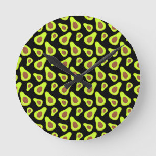 Horloge Ronde Avocats verts amateur de légumes nourriture saine