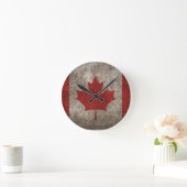 Horloge Ronde Awesome Canadian Flag Design (Maison)