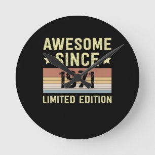 Horloge Ronde Awesome Since 1971 Birthday